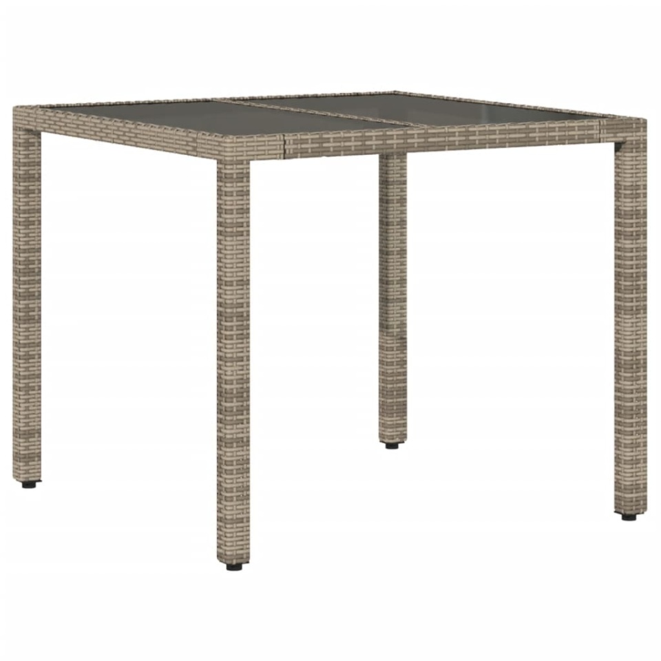 Set mobilier de grădină cu perne 3 piese gri poliratan & sticlă - 3 | YEO
