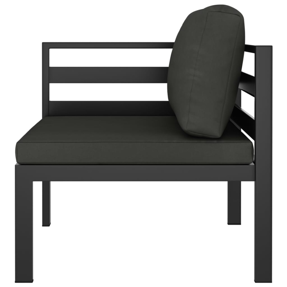 Set mobilier de grădină cu perne, 4 piese, antracit, aluminiu - 3 | YEO