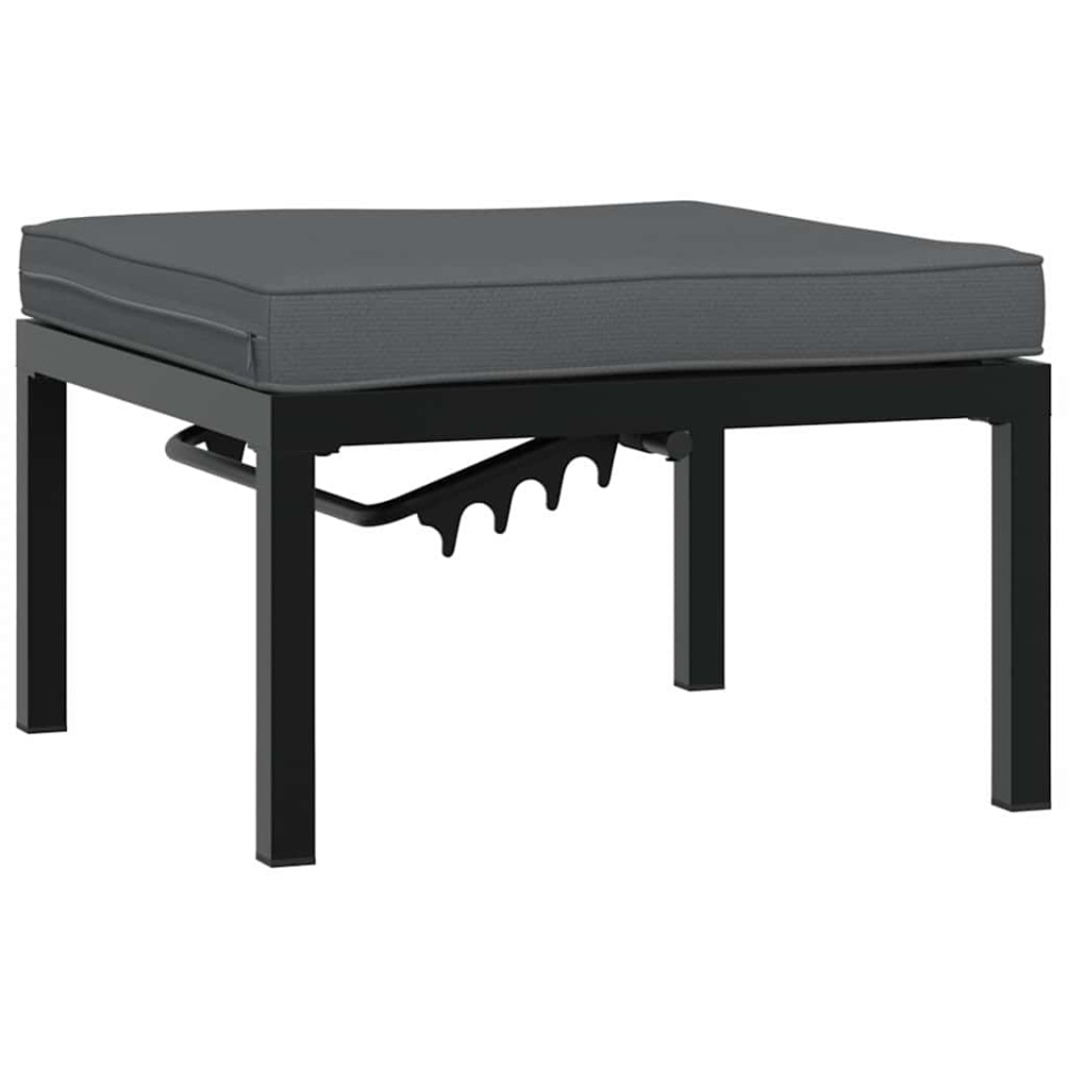 Set mobilier de grădină cu perne, 4 piese, negru, aluminiu - 3 | YEO