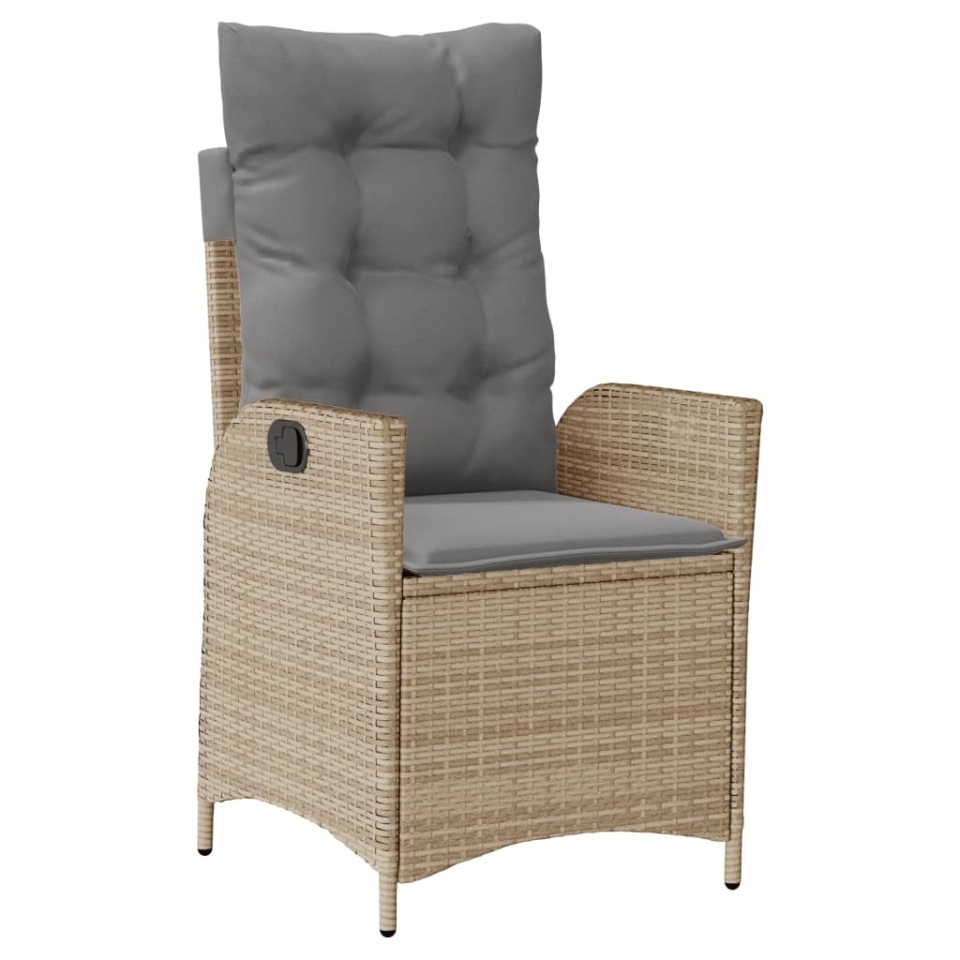 Set mobilier de grădină cu perne, 5 piese, bej, poliratan - 2 | YEO