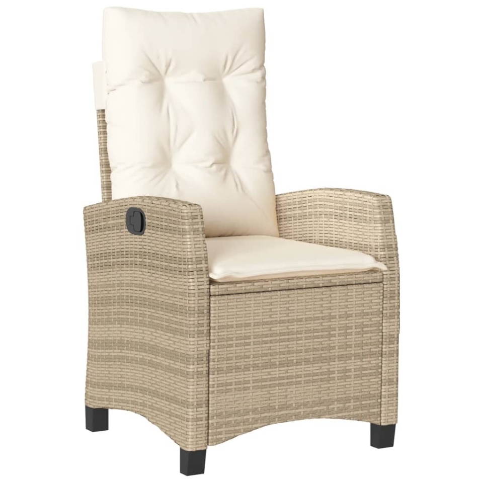 Set mobilier de grădină cu perne, 5 piese, bej, poliratan - 2 | YEO