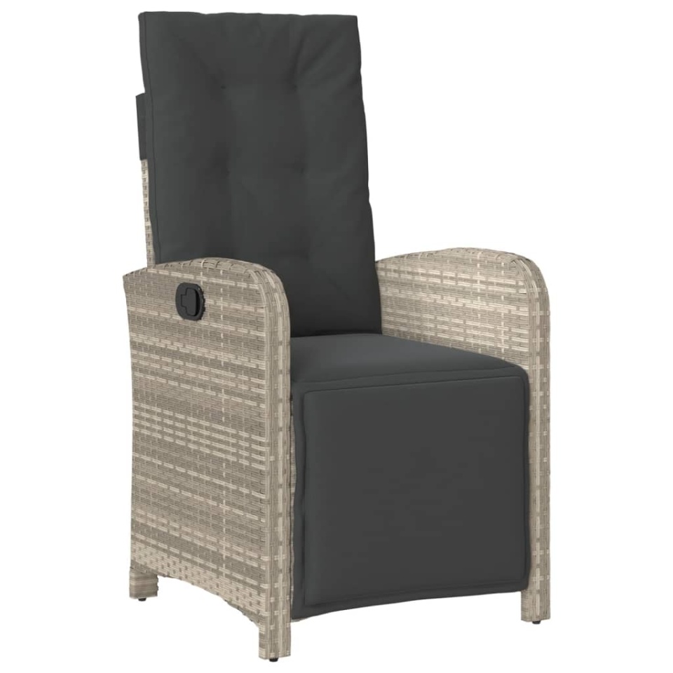 Set mobilier de grădină cu perne, 5 piese gri deschis poliratan - 2 | YEO