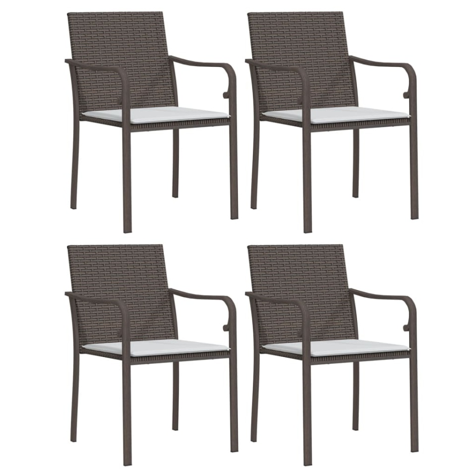Set mobilier de grădină cu perne, 5 piese, poliratan și oțel - 3 | YEO