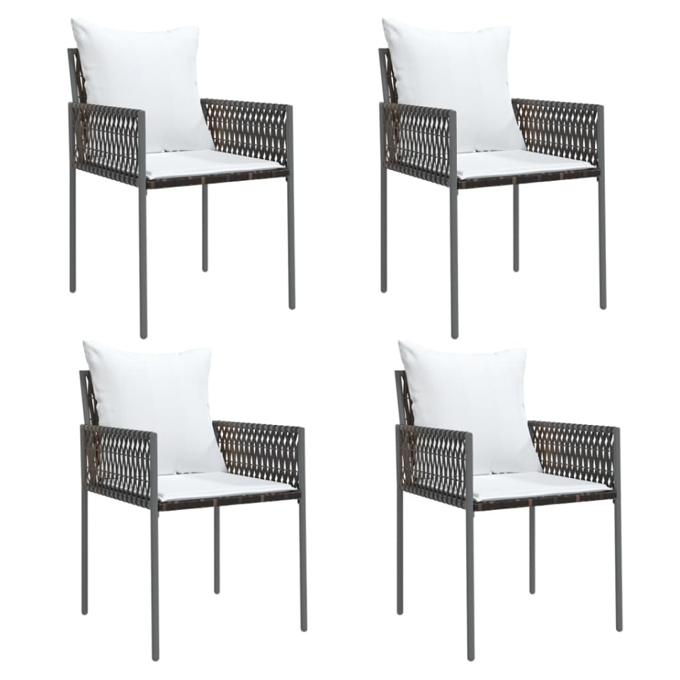 Set mobilier de grădină cu perne, 5 piese, poliratan și oțel - 3 | YEO