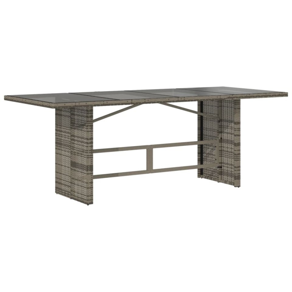 Set mobilier de grădină cu perne, 7 piese, gri, poliratan - 3 | YEO