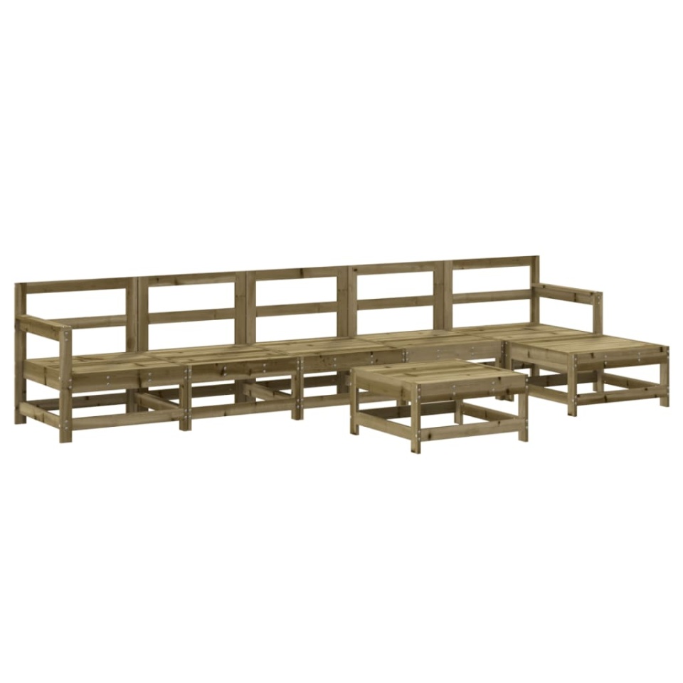 Set mobilier de grădină cu perne, 7 piese, lemn de pin tratat - 2 | YEO