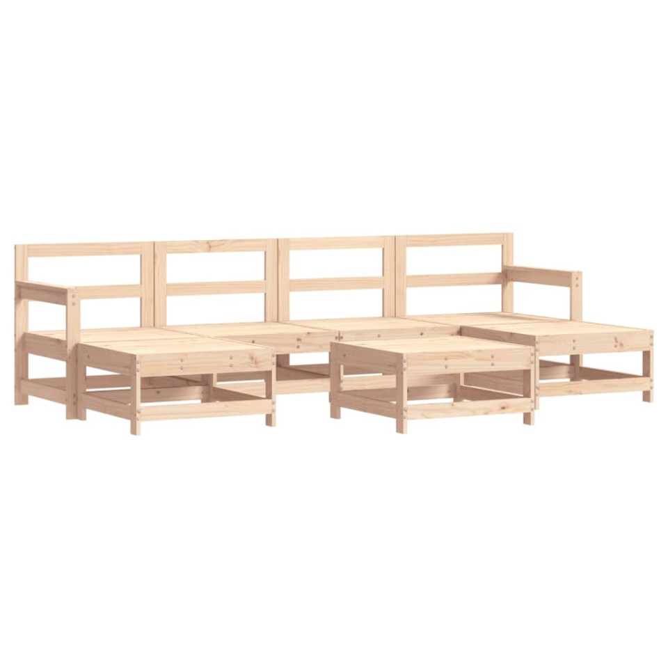 Set mobilier de grădină cu perne, 7 piese, lemn masiv - 2 | YEO