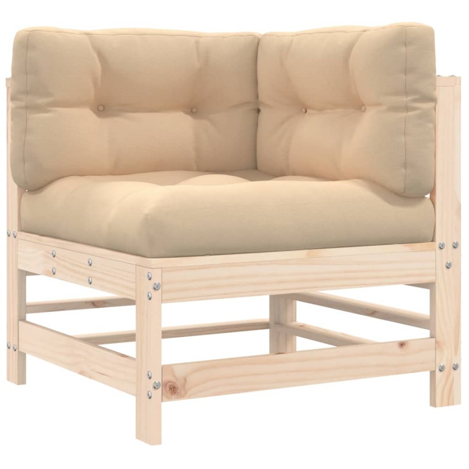 Set mobilier de grădină cu perne, 7 piese, lemn masiv - 3 | YEO