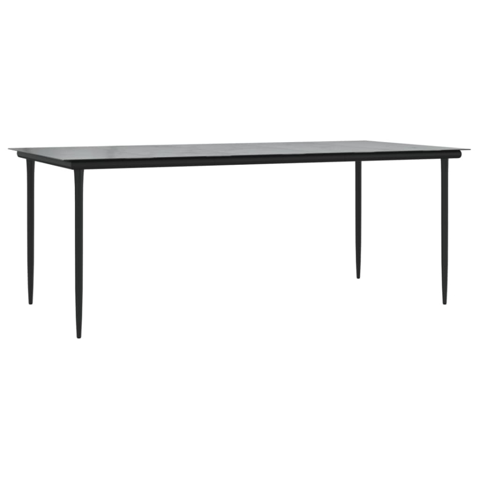 Set mobilier de grădină cu perne, 7 piese, negru, poliratan - 3 | YEO