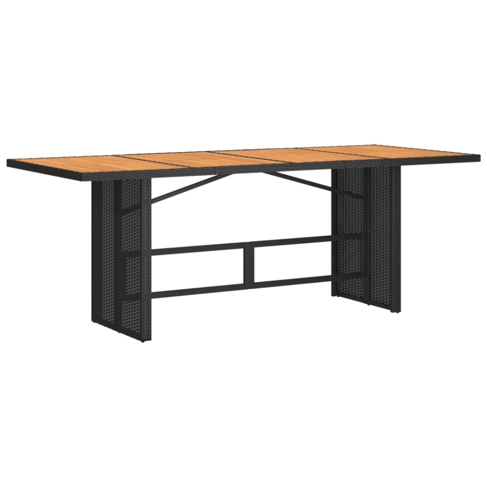 Set mobilier de grădină cu perne, 9 piese, negru, poliratan - 3 | YEO