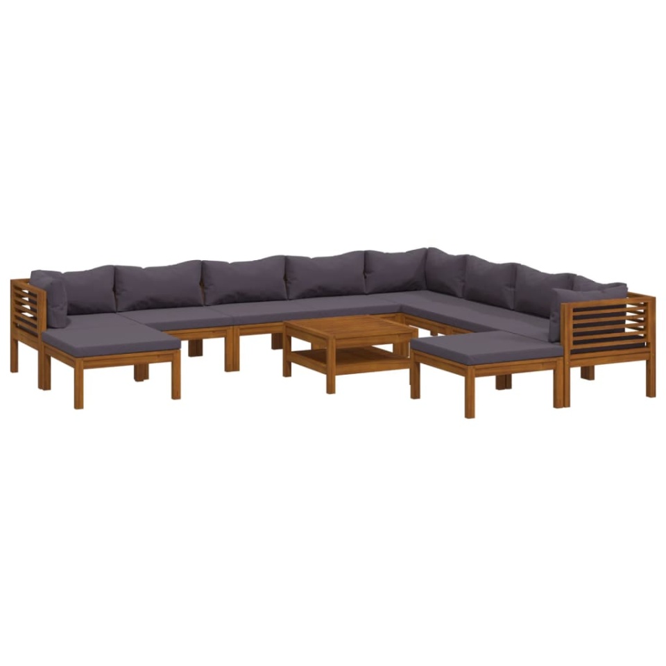 Set mobilier grădină cu perne, 11 piese, lemn masiv de acacia - 1 | YEO