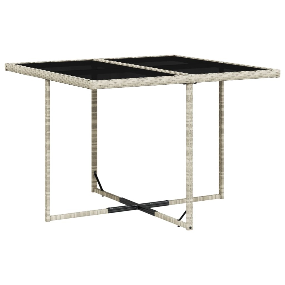 Set mobilier grădină cu perne, 9 piese, gri deschis, poliratan - 2 | YEO
