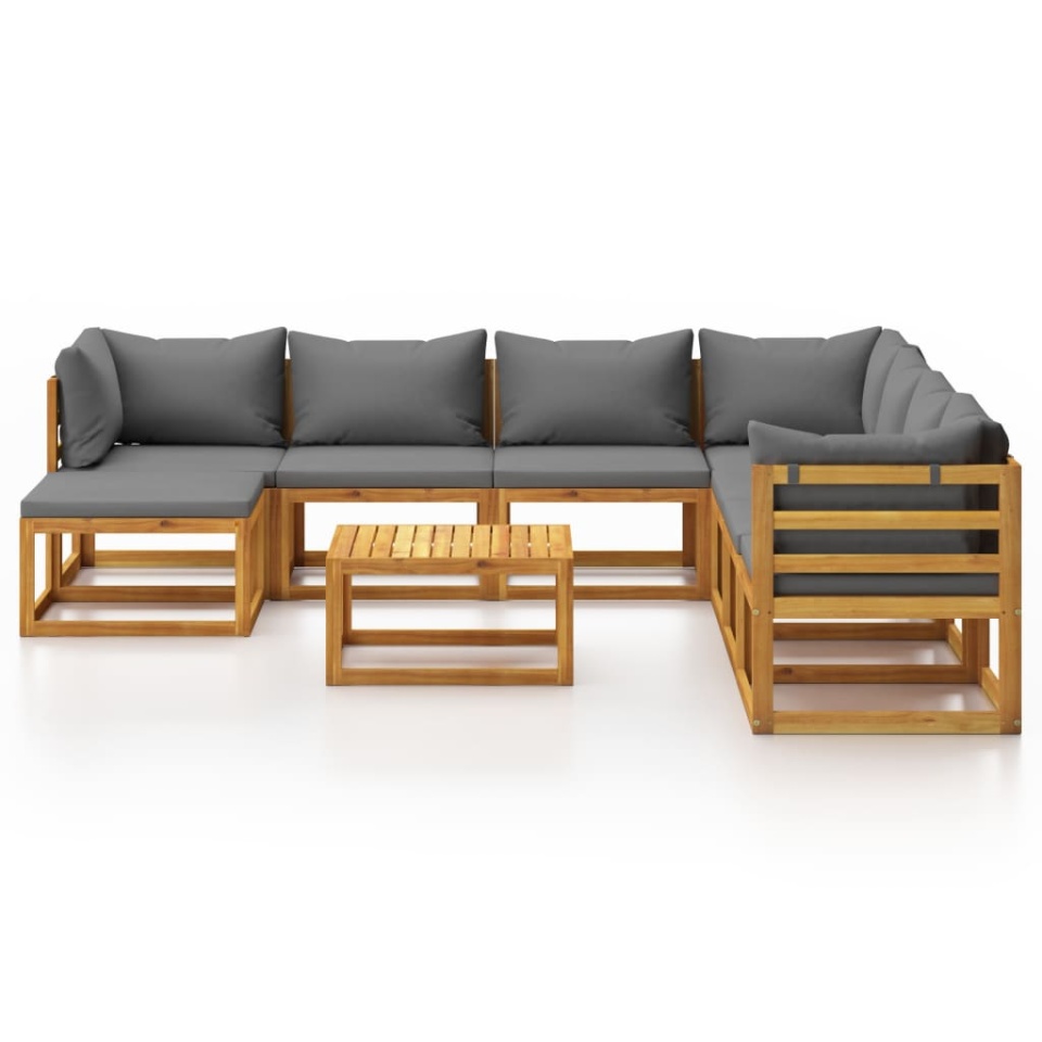 Set mobilier grădină cu perne, 9 piese, lemn masiv de acacia - 2 | YEO