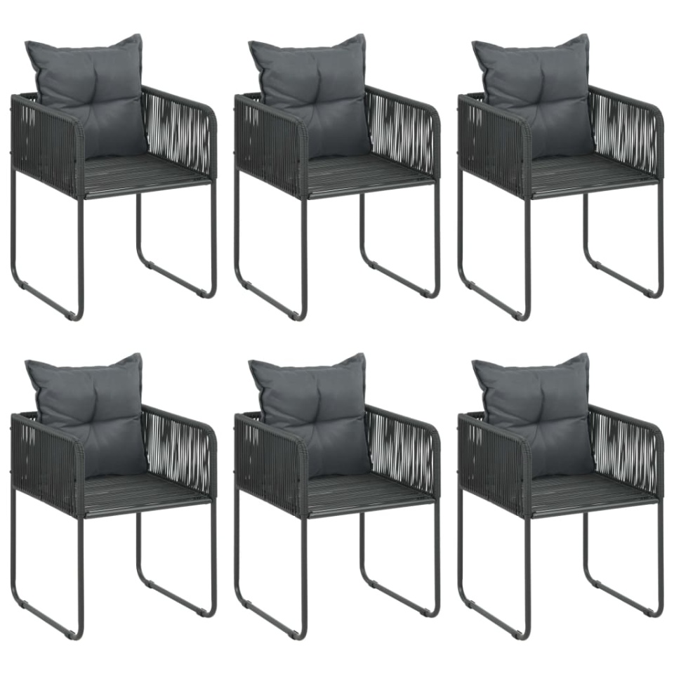 Set mobilier masă de grădină, 7 piese, negru, ratan PVC - 3 | YEO