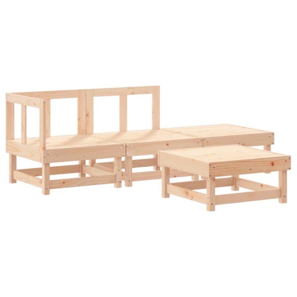 Set mobilier relaxare de grădină, 4 piese, lemn masiv de pin - 1 | YEO