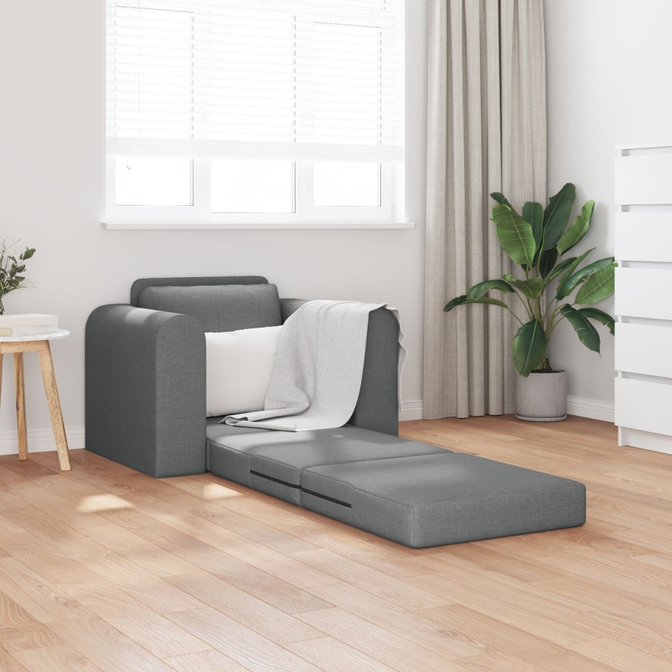 Sofa extensibil 2-în-1 gri închis 98x71x83 cm țesătură - 2 | YEO