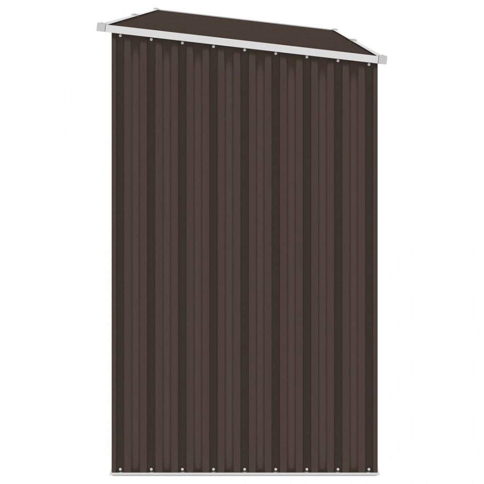 Șopron de grădină lemne de foc maro 245x98x159 cm oțel zincat - 2 | YEO