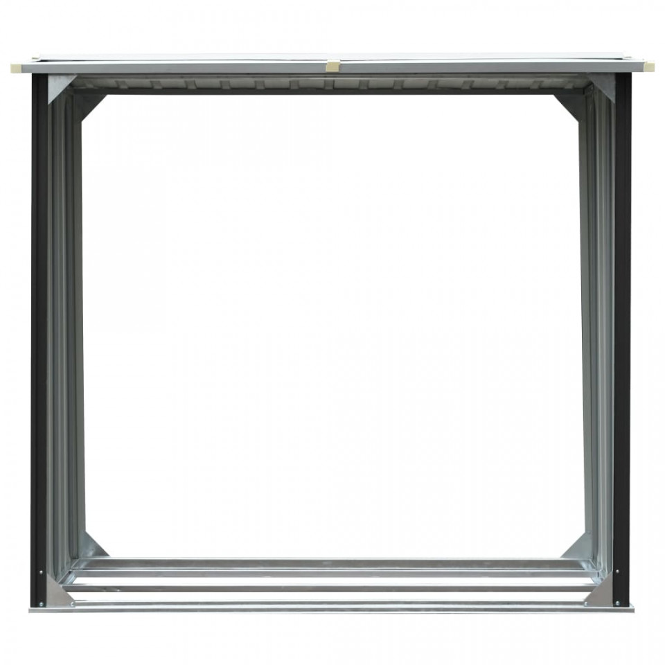 Șopron depozitare lemne antracit 172x91x154 cm oțel galvanizat - 2 | YEO