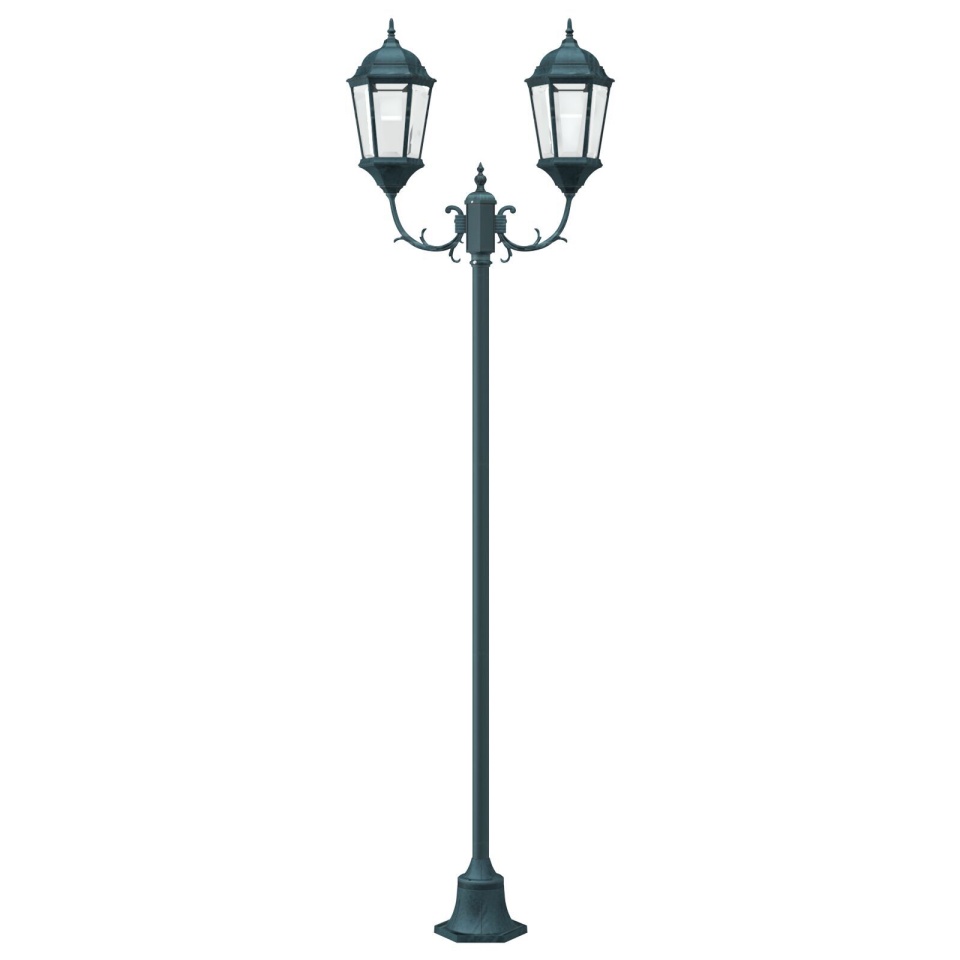 Stâlp de lumină pentru grădină cu 2 lămpi E27 Verde 220 cm Aluminiu - 2 | YEO