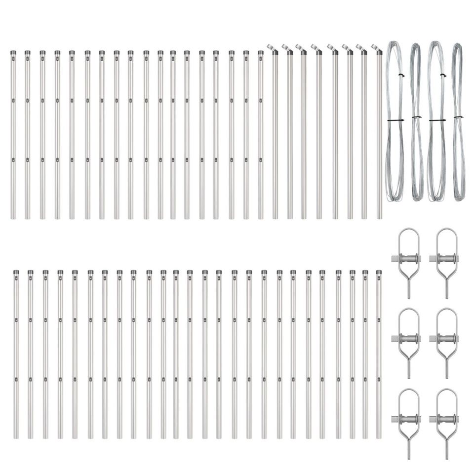 Stâlpi de gard. 52 buc., Ø32 mm, 120 cm, oțel zincat - 1 | YEO