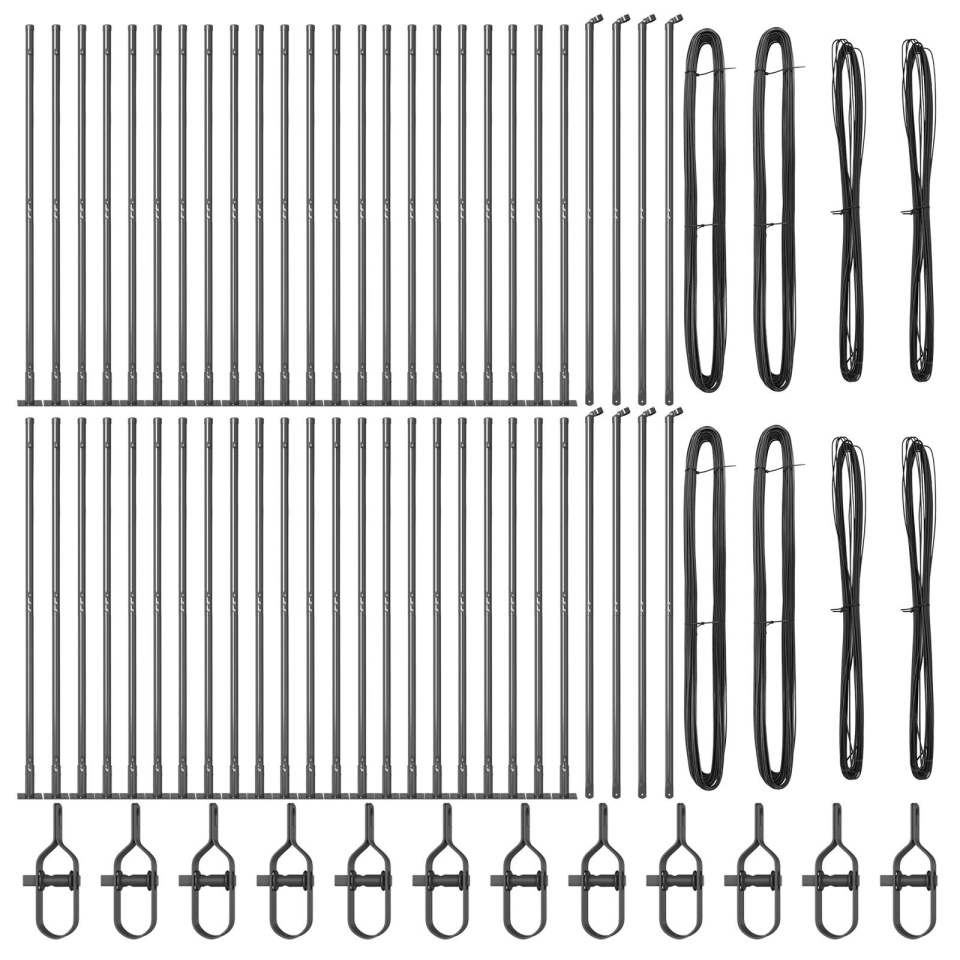 Stâlpi de gard cu plăci de bază 52 buc Ø32mm 68,5cm Oțel zincat - 1 | YEO