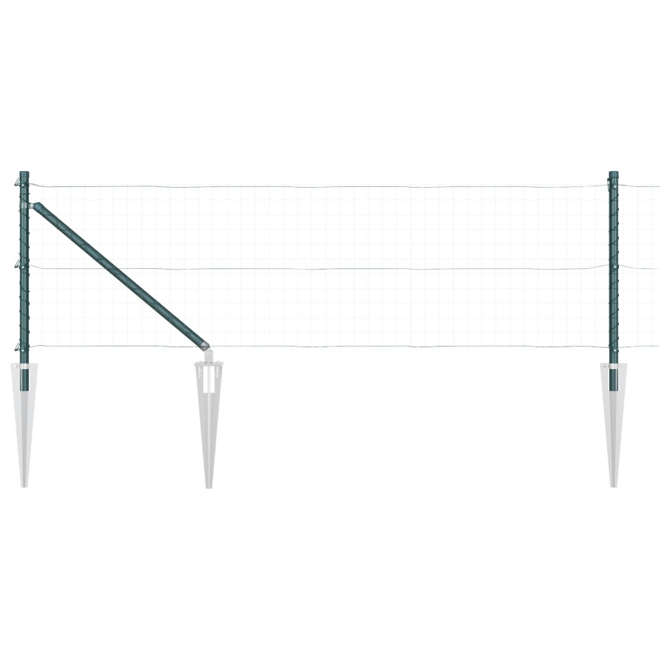Stâlpi de gard cu vârf 26 buc Ø32 mm 80 cm Oțel galvanizat - 3 | YEO
