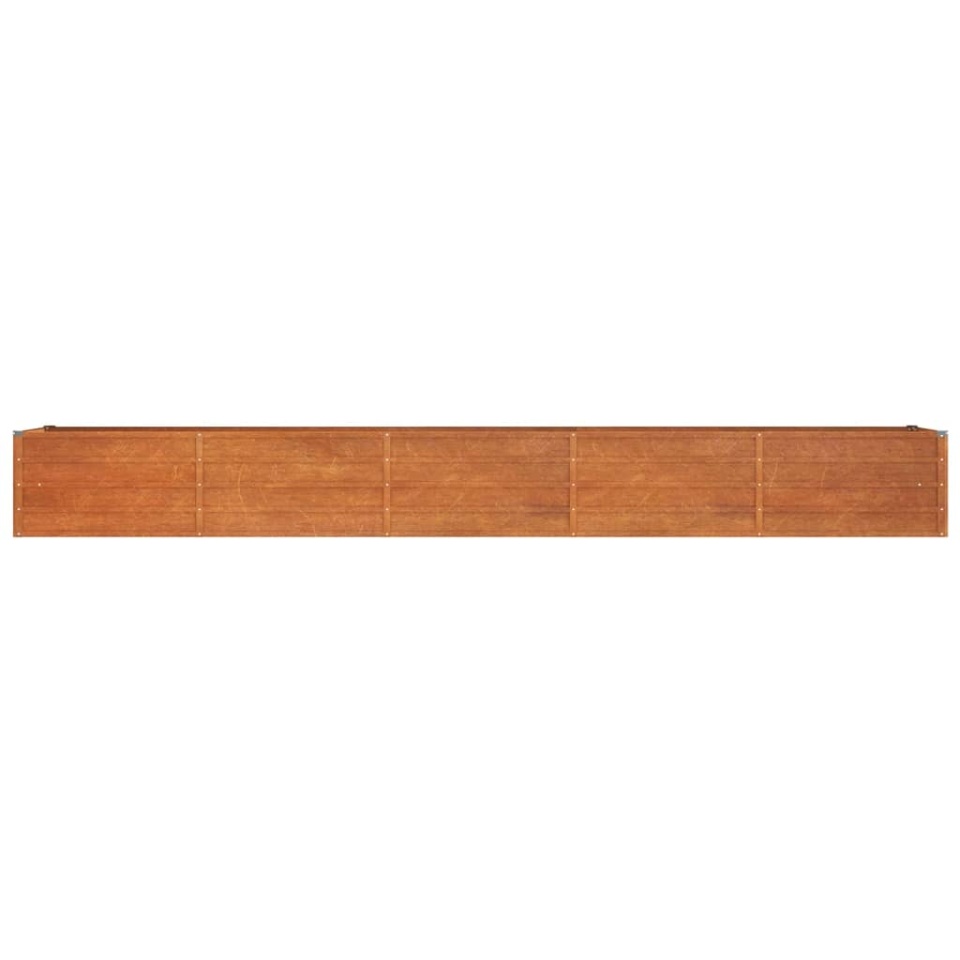 Strat înălțat de grădină, ruginiu, 400x80x45 cm, oțel corten - 3 | YEO