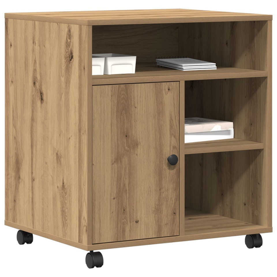 Suport pentru imprimantă cu roți Stejar Artisan 60x50x67 cm - 2 | YEO