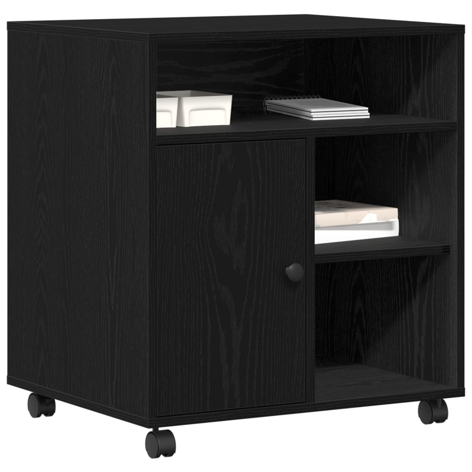 Suport pentru imprimantă cu roți Stejar negru 60x50x67 cm - 2 | YEO