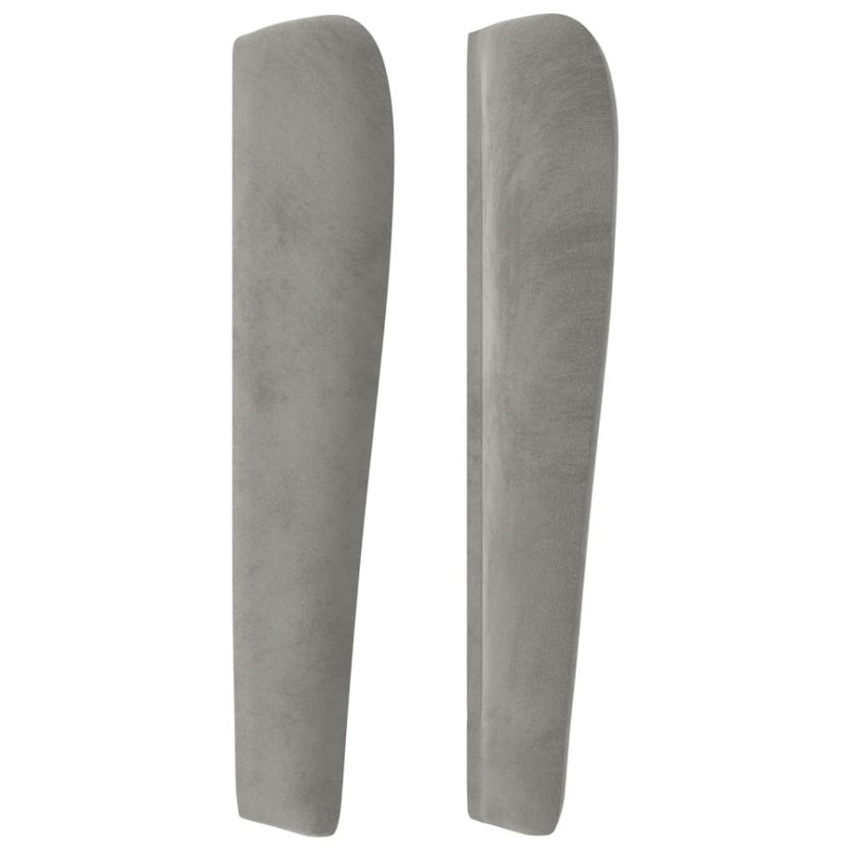 Tăblie de pat cu aripioare gri deschis 203x23x118/128cm catifea - 3 | YEO