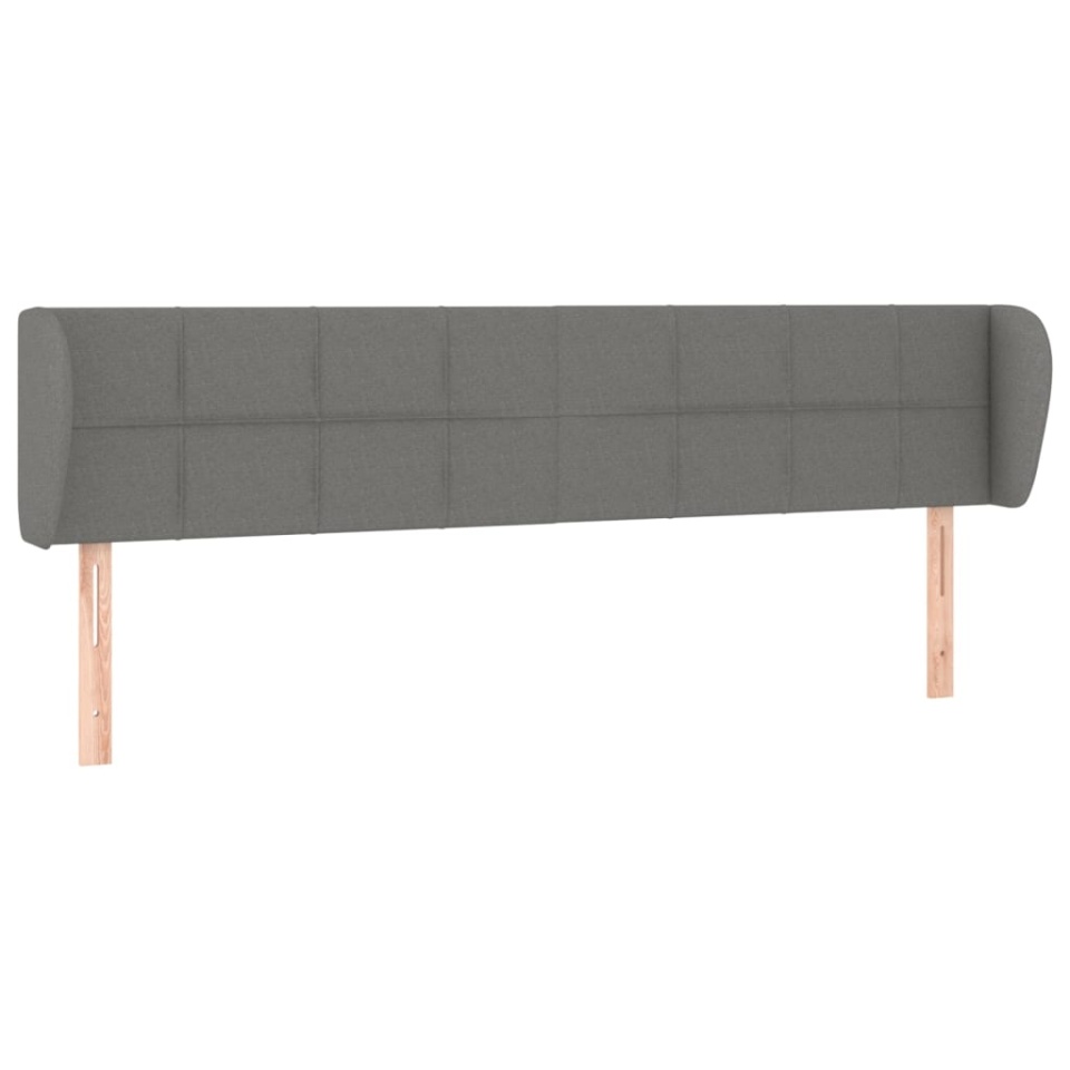 Tăblie de pat cu aripioare gri închis 163x23x78/88 cm textil - 1 | YEO