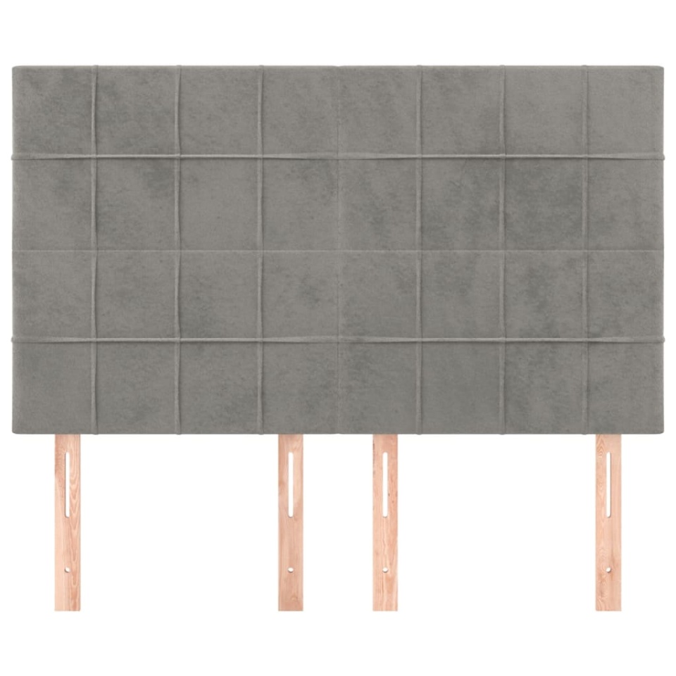 Tăblii de pat, 4 buc, gri deschis, 72x5x78/88 cm, catifea - 2 | YEO