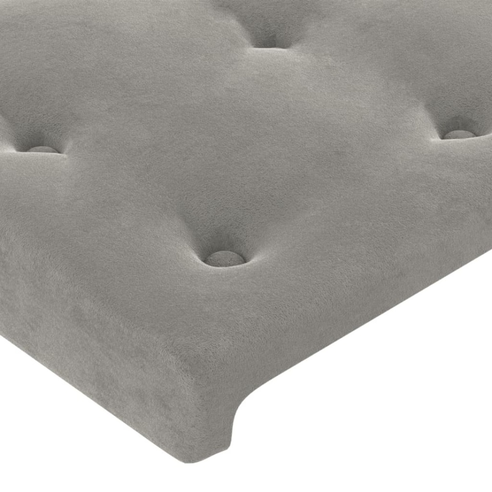 Tăblii de pat, 4 buc, gri deschis, 90x5x78/88 cm, catifea - 3 | YEO