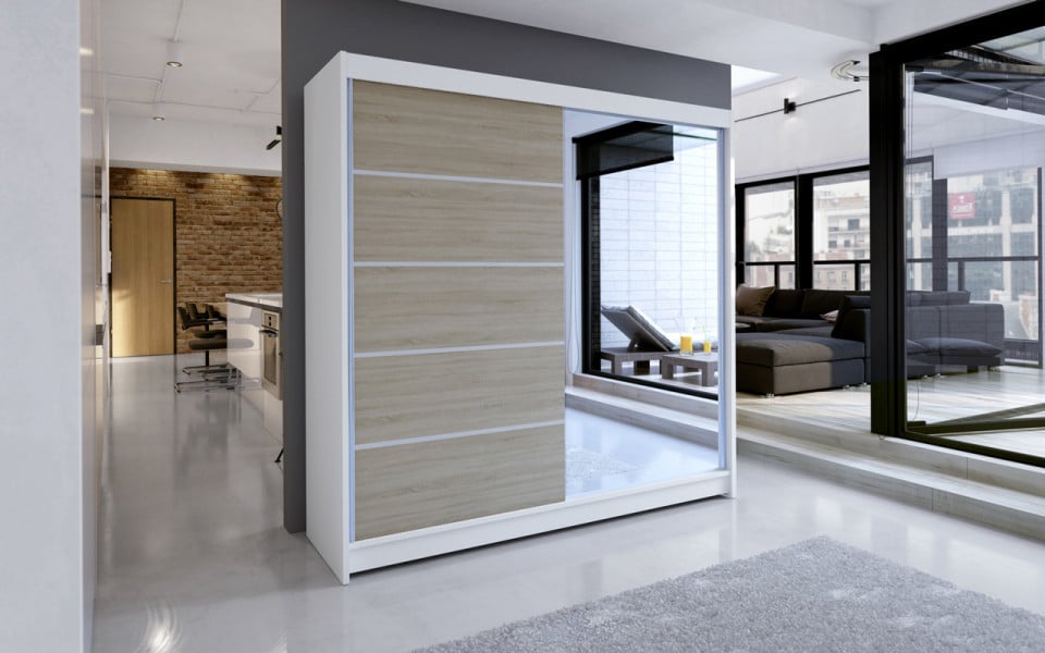 TALIN III Garderoba white/oak sonoma