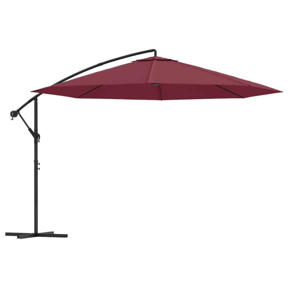 Umbrelă consolă de grădină cu stâlp din aluminiu, bordo, 350 cm - 1 | YEO