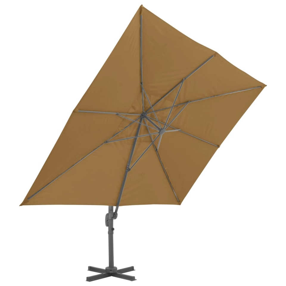 Umbrelă de soare de grădină, bază portabilă, taupe - 3 | YEO