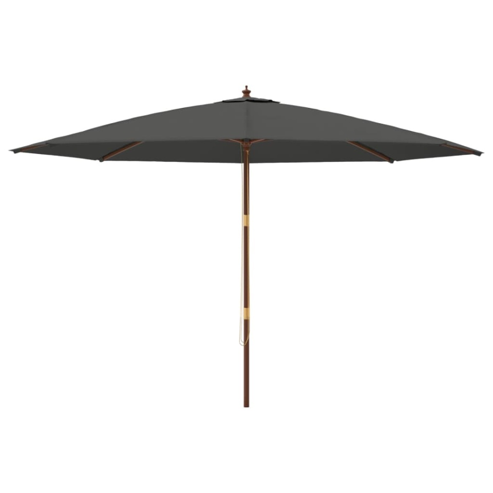 Umbrelă de soare de grădină stâlp din lemn, antracit 400x273 cm - 2 | YEO