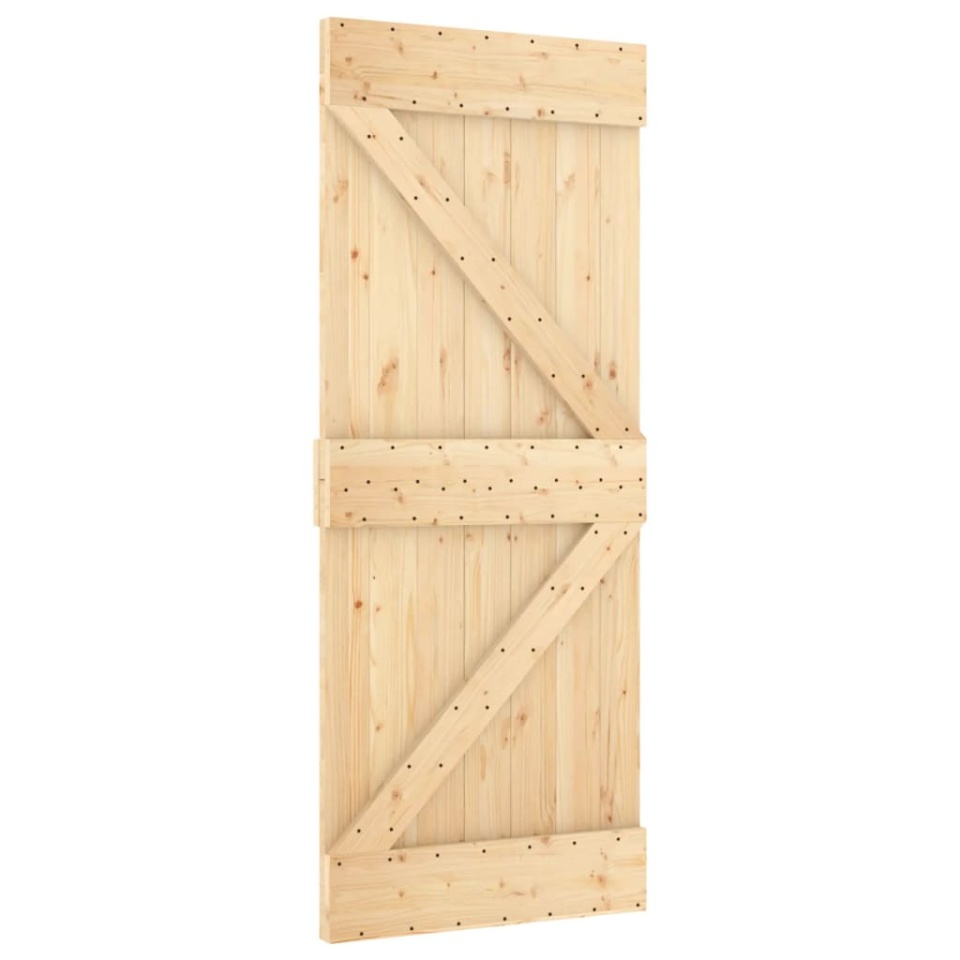 Ușă glisantă cu set de feronerie 85x210 cm, lemn masiv de pin - 2 | YEO