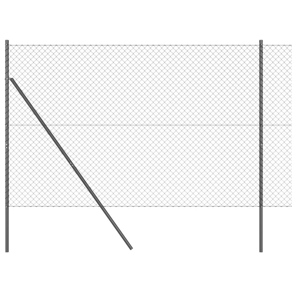 Zid de legătură cu 7 stâlpi 1.6x10 m oțel galvanizat gri - 1 | YEO