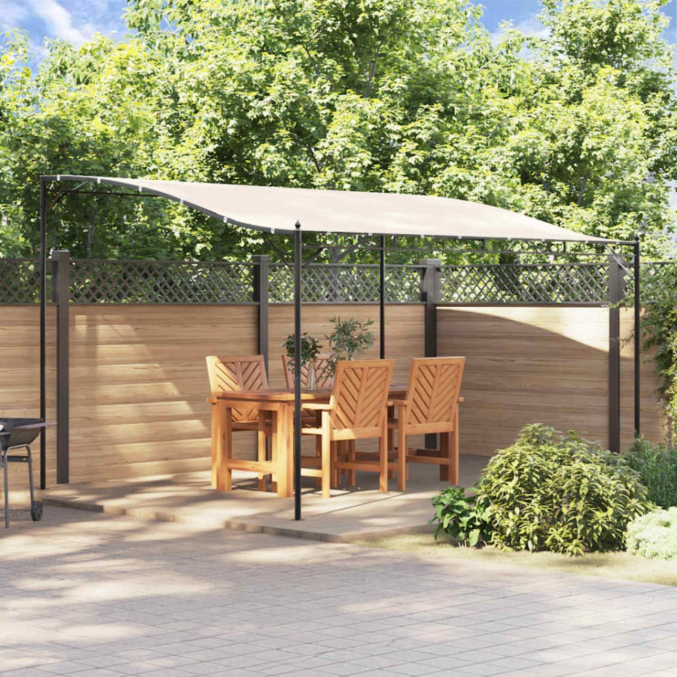 Baldachin, crem, 4x3 m 180 g/m², țesătură și oțel
