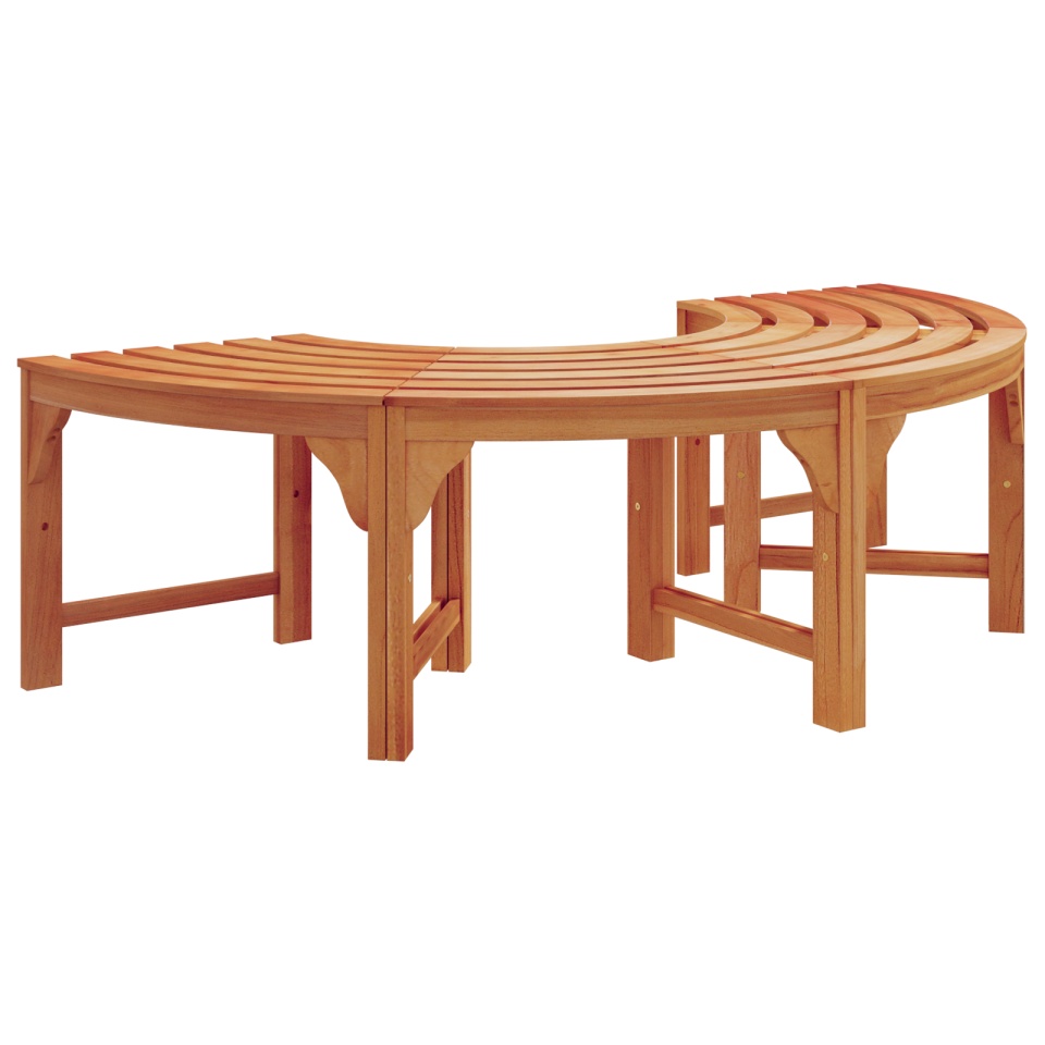 bancă de arbore pentru exterior semirotundă 160 cm din lemn solid de eucalipt - 1 | YEO