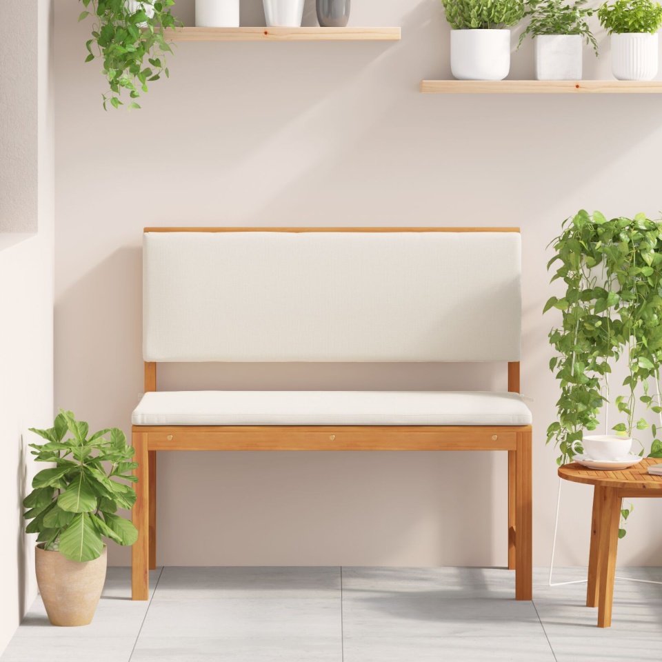 Bancă de grădină cu perne 100x50x91 cm din lemn masiv de acacia - 2 | YEO