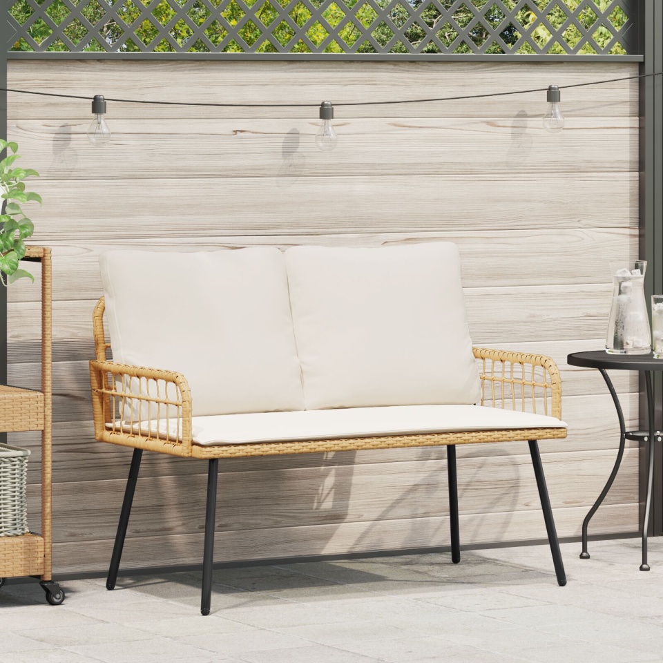 Bancă de grădină Natural 114x64x78 cm din poliratan