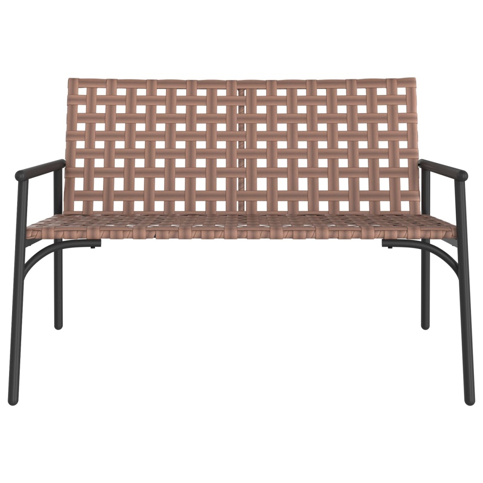 Bancă de Grădină Negru 113x79x75 cm Ratan Poli - 3 | YEO