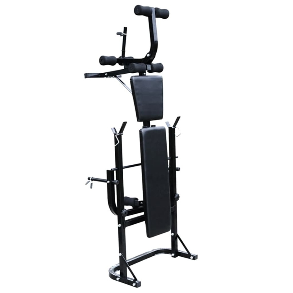 Bancă de greutăți cu raft, set de gantere și haltere, 60,5kg - 2 | YEO