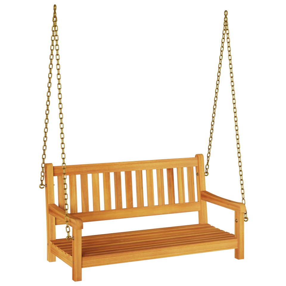 Bancă de leagăn pentru 2 persoane 110x56x58 cm din lemn tare de acacia - 1 | YEO