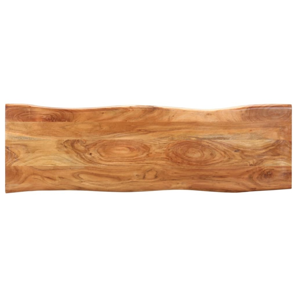 Bancă margini naturale, 110 cm, lemn masiv de acacia și oțel - 2 | YEO