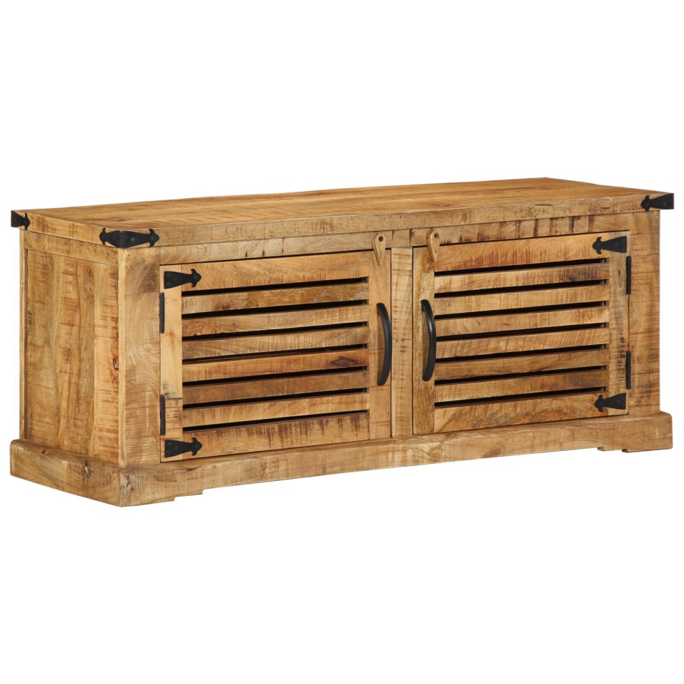 Bancă pentru pantofi 110x38x45 cm din lemn masiv de mango brut - 1 | YEO