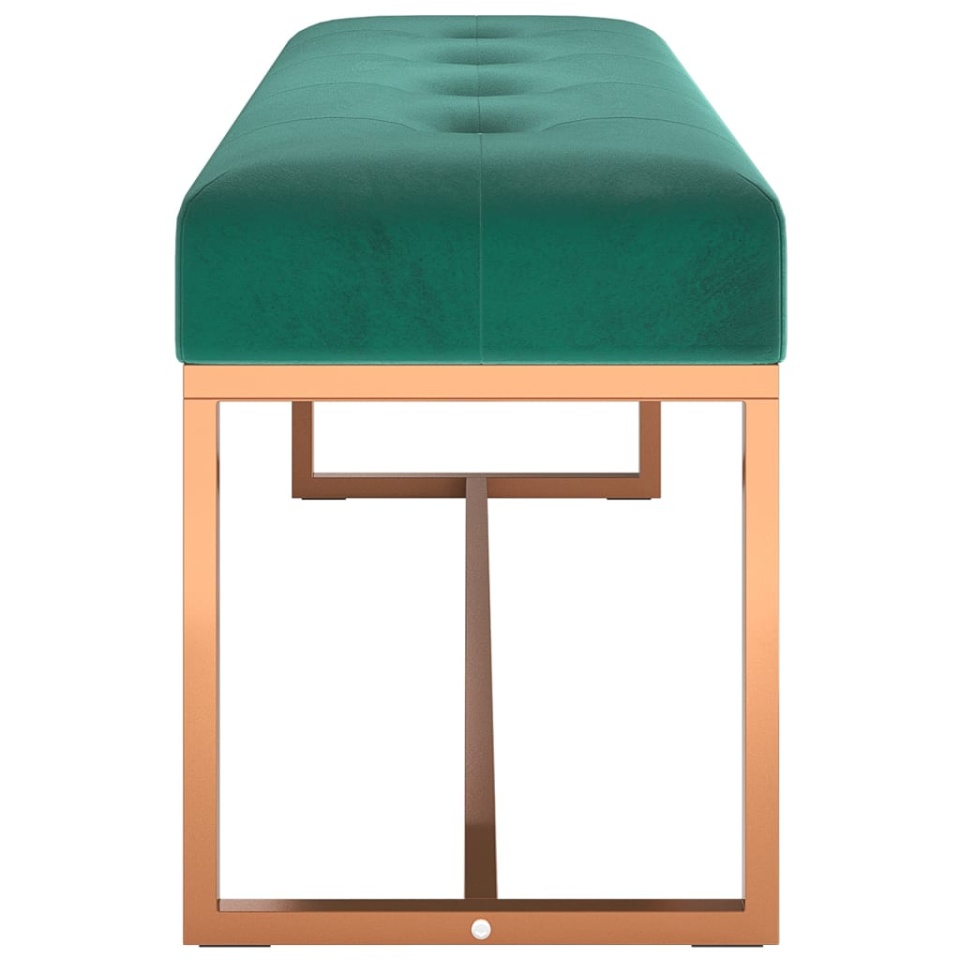 Bancă, verde închis, 110x36x45 cm, catifea - 3 | YEO