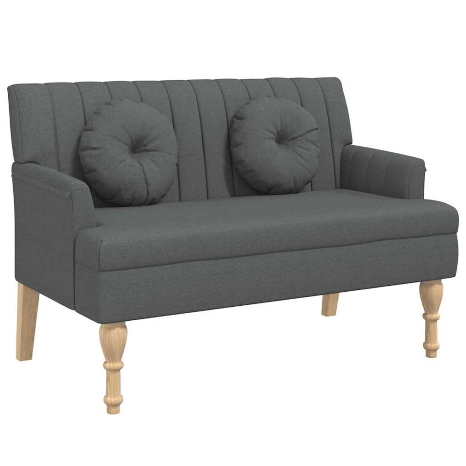Banchetă cu perne, gri închis, 113x64,5x75,5 cm, textil - 1 | YEO